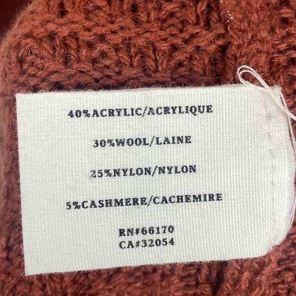 Anthropologie Sparrow Cashmere Cable Knit Midi Sweater Dress Rust Brown Size XS - Picture 8 of 11